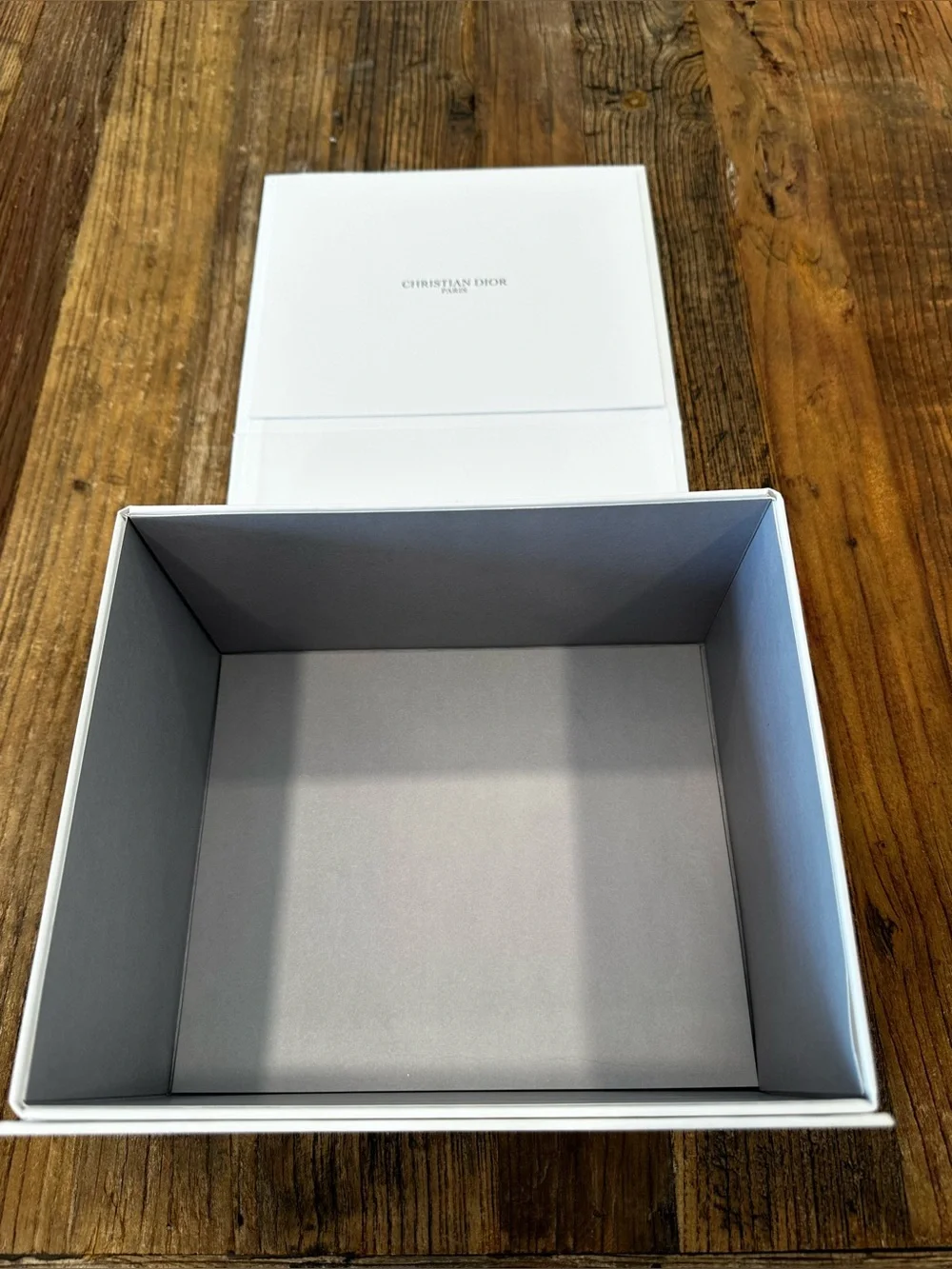 Dior White Branded Gift Box with Black Logo
